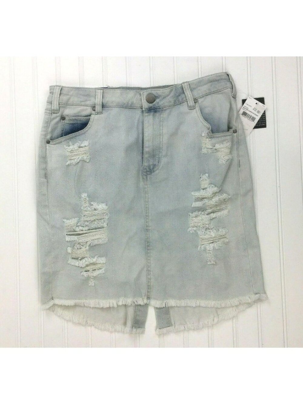 New Sapphire Ink Distressed  Denim Skirt Juniors Size 9